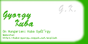 gyorgy kuba business card